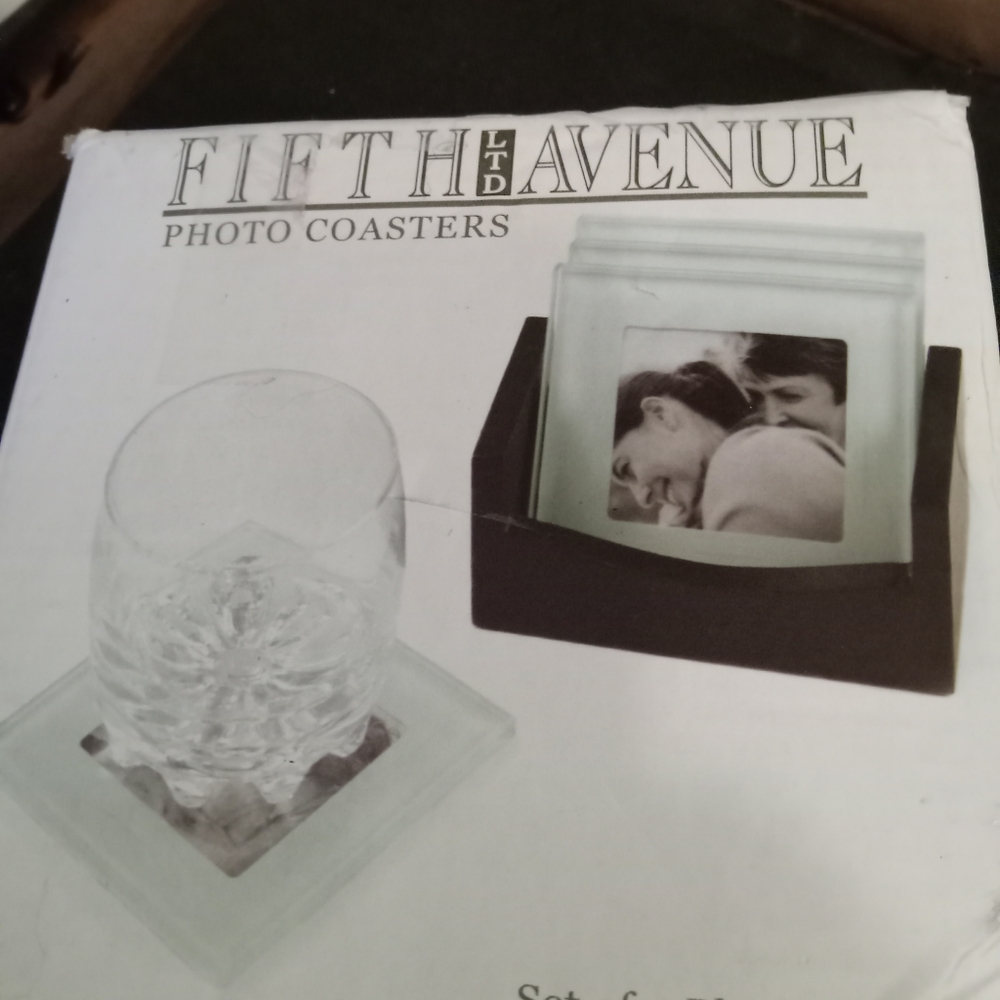 Fifth avenue photo coasters silver